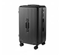 Luwecf Maleta con Ruedas Maleta Trolley Equipaje de Viaje Carcasa Rígida Ruedas Giratorias Silenciosas y Cierre con Soporte para Teléfono y Portavasos, Negro, 30 Pulgadas