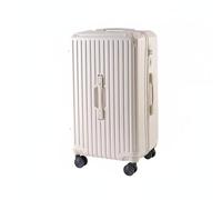 Luwecf Maleta con Ruedas Maleta Trolley Equipaje de Viaje Carcasa Rígida Ruedas Giratorias Silenciosas y Cierre con Soporte para Teléfono y Portavasos, Blanco, 20 Pulgadas