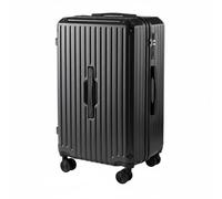 Luwecf Maleta con Ruedas Maleta Trolley Equipaje de Viaje Carcasa Rígida Ruedas Giratorias Silenciosas y Cierre con Soporte para Teléfono y Portavasos, Negro, 28 Pulgadas
