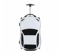 Luwecf Maleta Infantil Equipaje Viaje Ruedas Trolley Carcasa PC Protección Diseño 3D Función de Montar Capacidad Amplia Adecuada para Niños Vacaciones Salidas Escolares, Blanco