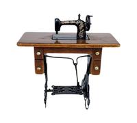 Luwecf Máquina de Coser en Miniatura a Escala 1:12, Hecha a Mano en Madera, para Casa de Muñecas Vintage.