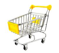 Luwecf Mini Carrito de Compras Organizador de Papelería Juguete de Carro Compacto Resistente en Metal Y Plástico Adecuado para Estudio Casa Oficina, H
