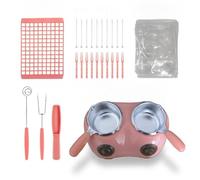 Luwecf Olla Eléctrica parretir y, Máquinmostática para Fondue con Accesorios, Rosa, Estándar Americano
