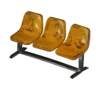 Luwecf Parque Bancas Modelo Banco Miniatura Mueble Exterior Ornamento de Resina Realista Adecuado para Escenarios de Casas de Muñecas Paisajes Urbanos, 3 Asientos