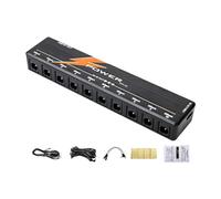 Luwecf Pedales Potencia Alimentador para Pedal de Guitarra con 10 Conexiones Aisladas Reducción de Sonido No Deseado Protección Avanzada Cable Incluido, Negro