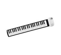 Luwecf Piano con Teclado Enrollable de 49 Teclas, Piano de, 100 Tonos, 10 Canciones de Demostración, Piano Electrónico Manual para Adultos, Regalo, blanco