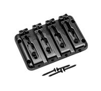 Luwecf Puente Bajo Eléctrico Recambio de Bajo Eléctrico Desmontable Cuatro Cuerdas Diseño a Través Del Cuerpo Ajuste de Altura Y Entonación Aleación de Zinc, Negro