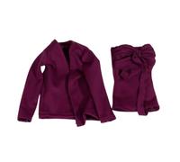 Luwecf Ropa para Muñeca Mujer Vestido Abrigo Traje con Silueta Palabra de Frente con Lazo Bajo Corto Costuras Limpias Fácil Articulación Adecuada para Vitrinas Fotografía Coleccionistas , Rosa