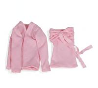 Luwecf Ropa para Muñeca Mujer Vestido Abrigo Traje con Silueta Palabra de Frente con Lazo Bajo Corto Costuras Limpias Fácil Articulación Adecuada para Vitrinas Fotografía Coleccionistas , Rosa Claro