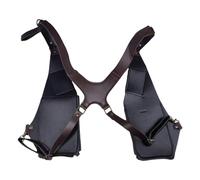 Luwecf Shoulder Harness Case para Hombres Y Mujeres Estilo Steampunk Vintage Bolso Bajo Doble Compartimento Cartera Y Cinturón Multifunción PU Cuero,
