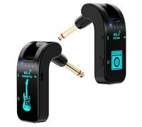Luwecf Sistema Inalámbrico Guitarra Transmisor Y Receptor Inalámbrico para Bajo Electrico,Inalámbrico Guitarra Completo de Grabación Musical, NEGRO