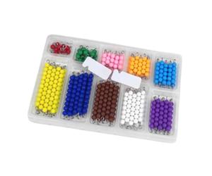 Luwecf Tablero de ajedrez Montessori con cuentas, ayuda para la enseñanza de matemáticas, Material de juguetes de matemáticas para edades de 3 a 6 años