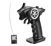Luwecf Transmisor de Control Remoto de 4 Canales con Receptor, Color Negro, para Coches, Barcos Y RC.