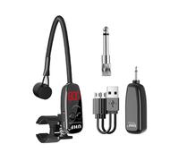 Luwecf Transmisor y receptor de instrumentos musicales de 400 con abrazadera especial, micrófono inalámbrico con reducción de ruido y amplificador de