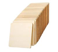 Luwecf Unfinished Rodajas de Madera Cuadradas Redondas para Proyectos de Bricolaje Grabado Carteles Tallas Pintura Decoración Material Resistente Adecuado, tal como se describe, 30 piezas cuadrado