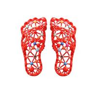 Luwecf Zapatillas de Baño para Mujer Sandalias de Ducha Antideslizantes Pantuflas de Casa con Drenaje y Puntos de Masaje en Suela de PVC Adecuadas para Aseo, Rojo Multicolor, 37/38