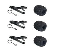 Luwigs 3 pinzas de metal para micrófono Lavalier con 3 fundas de espuma para parabrisas, kit de reemplazo de micrófono de solapa, clips de micrófono de solapa de metal (6 unidades, 7,5 mm)