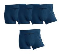 LUWOO 4 Paquetes de Ropa Interior para Hombres con Cremallera, Pantalones de Boxeador de Viajes, XX-tamaño Grande, Azul