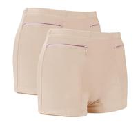 LUWOO Calcetines para Las Mujeres, Ropa Interior de Viaje con Cremallera Calcetines de Las Mujeres, X-Large tamaño 2 Paquetes (marrón Claro)