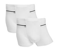 LUWOO Ropa Interior para Hombres con Cremallera Boxer de Viaje Breve, X-Large tamaño 2 Paquetes (Blanco)