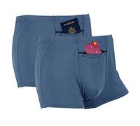LUWOO Ropa Interior para Hombres con Cremallera, Travel Boxer Brief, LargeSize 2 Paquetes (Azul)