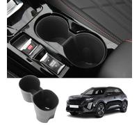 LUWU Compatible con Peugeot 208 e-208/ Peugeot 2008 e-2008 2020-2024 2025 Soporte para bebidas de gel de sílice Peugeot 208/2008 Organizador Interior Accesorios (transmisión automática)