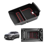 LUWU Compatible con Renault Austral/Espace VI/Rafale 2023 2024 2025 Caja de Almacenamiento para Consola Central, Organizador de Reposabrazos con Tapete Antideslizante Accesorios Austral (Rojo)