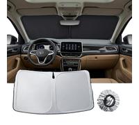 LUWU Compatible con VW T-ROC T ROC 2025 2026 Parasol Coche Delantero a Medida Protector Solar de Parabrisas Pliable Bloqueo Rayos UV Accesorios Interior TRoc 2026