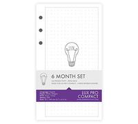 LUX COMPACT: Juego estándar de 6 meses - Paquete de recambio de productividad LUX - Insertos de página de planificador - Compatible con el organizador de carpetas LUX Compact de 6 anillas