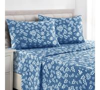 LUX D?cor Juego de sαbanas completo floral 4 piezas de sαbanas de microfibra ultrasuave con sαbana encimera de 16.0 in de profundidad, sαbana b