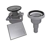 LUX ELEMENTS TUB-BAS-DV 100 LTUBE1169 - Desagüe vertical con rejilla de acero inoxidable, color gris