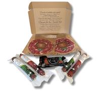 LUX IBÉRICO - Cesta Gourmet para Regalar "Tesoro de Sabores" - Lote Embutidos Ibericos - Paleta Ibérica, Lomo Ibérico, Salchichón y Chorizo Ibérico - Origen Extremadura - Regalo Gourmet