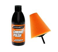 Lux Metal - Chrome Polish + Cono Pulimento para Cromo 250 gr Pasta de pulido abrasiva ideal para cromo impurezas óxido óxido brillo carrocería coche moto barco