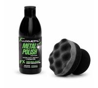 Lux Metal FX Metal Polish Pasta Verde 250 g con almohadilla manual abrillantadora, micro fino óxido de cromo III a base de agua, brillante, acero inoxidable, aluminio, latón, bronce y cobre