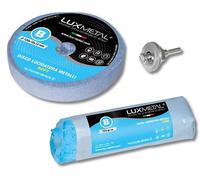 Lux Metal Kit 1 disco de pulido de algodón de 100 mm y 1 pasta abrasiva de pulido 250 g para taladro pulido de espejo aluminio metales acero inoxidable cromo juego de pulido latón mármol plástico
