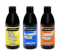 Lux Metal Kit 3 Pulido Polish 250 gr Acero-Aluminio-Cromo Pasta abrasiva para pulir acero inoxidable aluminio cromo elimina rayones oxidación herrumbre devuelve carrocería automóvil a un estado nuevo