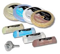 Lux Metal - Kit de pulido 4 pastas de pulido abrasivas 250 g 4 discos de pulido 150 mm en algodón, muelas abrasivas para pulir metales de acero inoxidable aluminio muela de cobre latón cromado