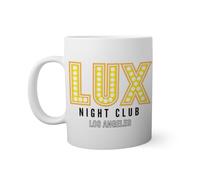 Lux Night Club Los Angeles Retro Marquee Morningstar Taza Blanca 330ml