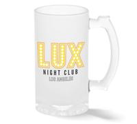 Lux Night Club Los Angeles Retro Marquee Morningstar Taza de cristal pintado transparente Taza para de Beer 500ml