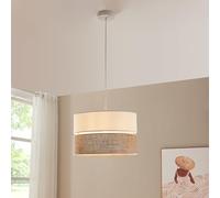 Lámpara colgante barton 25xø40 cm - blanco/efecto lino [lux.pro] 157 cm