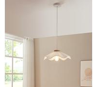 lux.pro Lámpara Colgante Broadway Lámpara de Techo con Pantalla en Forma Cónica de Tela E27 máx. 60 W Salón Oficina Despacho Metal Ø41 cm - Blanco