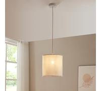 lux.pro Lámpara Colgante Buckley Lámpara de Techo con Pantalla de Tela E27 máx. 60 W Salón Oficina Despacho Metal - Blanco