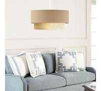 lux.pro Lámpara Colgante Lámpara de Techo Luminaria de Suspensión para Pasillo Restaurante 1xE27 20 W Plástico Tela 70 x Ø 30 cm Beige/Amarillo