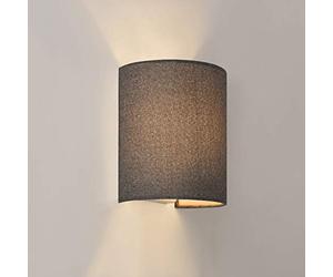 lux.pro Lámpara de Pared 20 x 17,5 x 13 cm Diseño Moderno Aplique de Pared Luz bidireccional Tela Gris