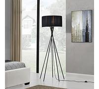 lux.pro] Lámpara de pie 'Black Mikado' - bombilla excluida - E27 / 60 W / 230 V - Negro (155cm - 48 cm) - design