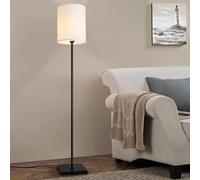 Lámpara de pie solna 1 x e27 60w metal textil 158x24x24 cm - blanco negro [lux.pro] 157.5 cm