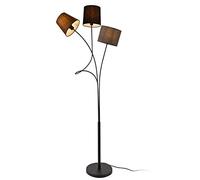 lux.pro Lámpara de pie Treviso Moderna Diseño Altura 146 cm Iluminación Interior Luz efectiva Marrón Negro Gris 3 x E14