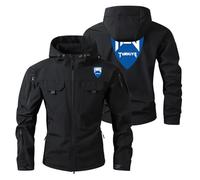 Luxaros Chaqueta Cortavientos Hombre Off-Road Moto Enthusiast, Jacket de abrigo delgada para hombres en otoño e invierno, Capucha Impermeable Acampada Marcha, Compacta(Black,XL)