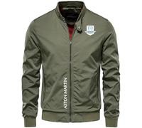 Luxaros Chaqueta Hombre A.s.t.o.n M.a.r_tin, Chaqueta Casual de Motocicleta con Cremallera, Cazadora Cortaviento, moderno(Green,XL)