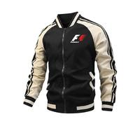 Luxaros Chaqueta Hombre Regular Fit Open-Wheel Racing Enthusiast, Cazadoras Exteriores con Múltiples Bolsillos, Ropa de Deporte Hombre para Exteriores, Ideal(Black,4XL)
